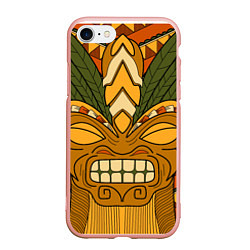 Чехол iPhone 7/8 матовый Polynesian tiki ANGRY, цвет: 3D-светло-розовый