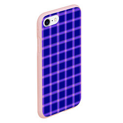 Чехол iPhone 7/8 матовый Фиолетовый клетчатый узор, цвет: 3D-светло-розовый — фото 2