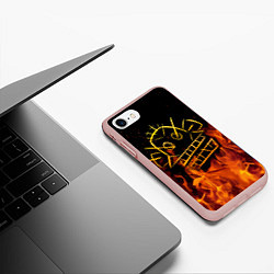 Чехол iPhone 7/8 матовый ARCANE League Of Legends огонь, цвет: 3D-светло-розовый — фото 2