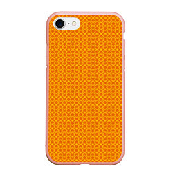 Чехол iPhone 7/8 матовый Оранжевые классические узоры, цвет: 3D-светло-розовый