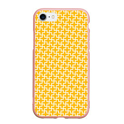 Чехол iPhone 7/8 матовый Белые крестики на желтом фоне
