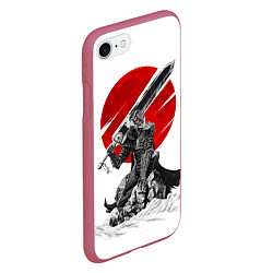 Чехол iPhone 7/8 матовый Гатс Черный мечник, цвет: 3D-малиновый — фото 2
