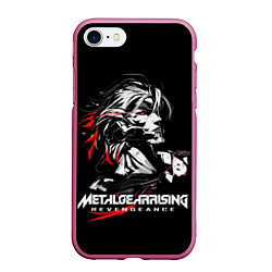 Чехол iPhone 7/8 матовый Metal Gear Rising - game hero, цвет: 3D-малиновый