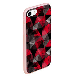 Чехол iPhone 7/8 матовый Красно-серый геометрический, цвет: 3D-светло-розовый — фото 2