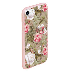 Чехол iPhone 7/8 матовый Белые и Красные Розы, цвет: 3D-светло-розовый — фото 2