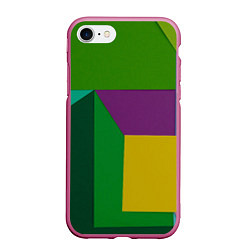 Чехол iPhone 7/8 матовый Абстрактный случайный набор геометрических фигур -, цвет: 3D-малиновый