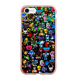 Чехол iPhone 7/8 матовый Персонажи из разных игр, цвет: 3D-светло-розовый