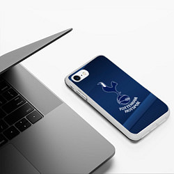 Чехол iPhone 7/8 матовый Tottenham hotspur Синяя абстракция, цвет: 3D-белый — фото 2