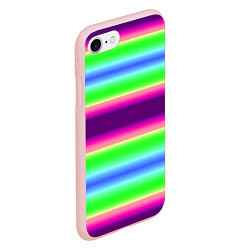 Чехол iPhone 7/8 матовый Яркие разноцветные размытые полосы, цвет: 3D-светло-розовый — фото 2