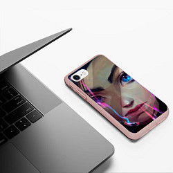 Чехол iPhone 7/8 матовый Jinx портрет - Аркейн League of legends, цвет: 3D-светло-розовый — фото 2