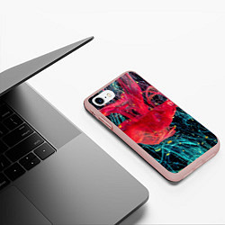 Чехол iPhone 7/8 матовый Абстрактный всплеск розовой и голубой красок, цвет: 3D-светло-розовый — фото 2