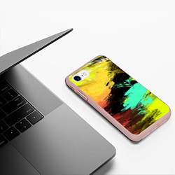 Чехол iPhone 7/8 матовый Яркий красочный гранж, цвет: 3D-светло-розовый — фото 2