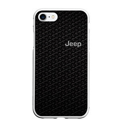 Чехол iPhone 7/8 матовый Jeep карбон, цвет: 3D-белый