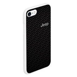 Чехол iPhone 7/8 матовый Jeep карбон, цвет: 3D-белый — фото 2