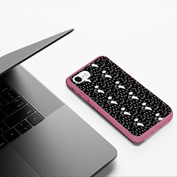 Чехол iPhone 7/8 матовый Кошки Под Дождём, цвет: 3D-малиновый — фото 2