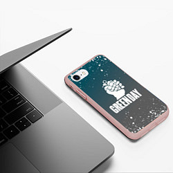 Чехол iPhone 7/8 матовый Green day - брызги, цвет: 3D-светло-розовый — фото 2
