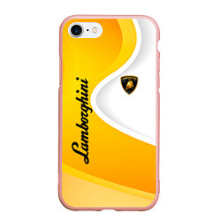 Чехол iPhone 7/8 матовый Lamborghini : sport, цвет: 3D-светло-розовый