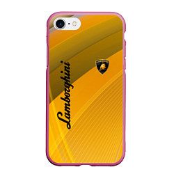 Чехол iPhone 7/8 матовый Lamborghini - абстракция, цвет: 3D-малиновый