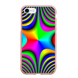 Чехол iPhone 7/8 матовый Радужная звезда, цвет: 3D-светло-розовый