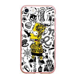 Чехол iPhone 7/8 матовый Барт Симпсон весь в татухах - Hype