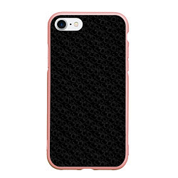 Чехол iPhone 7/8 матовый Little Ghosts on black, цвет: 3D-светло-розовый