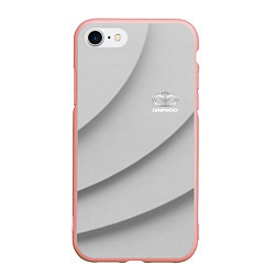 Чехол iPhone 7/8 матовый Daewoo - серая абстракция, цвет: 3D-светло-розовый
