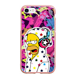 Чехол iPhone 7/8 матовый Гомер Симпсон в звёздном балахоне!