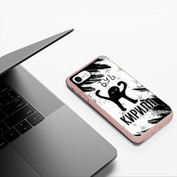 Чехол iPhone 7/8 матовый Кот ъуъ Кирилл, цвет: 3D-светло-розовый — фото 2