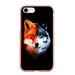 Чехол iPhone 7/8 матовый Волк и Лисица