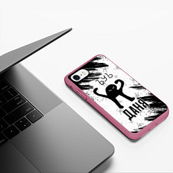 Чехол iPhone 7/8 матовый Кот ъуъ Даня, цвет: 3D-малиновый — фото 2