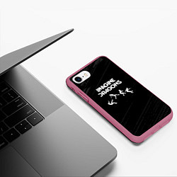 Чехол iPhone 7/8 матовый Imagine Dragons - Alternative, цвет: 3D-малиновый — фото 2