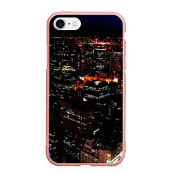 Чехол iPhone 7/8 матовый Ночной город - вид с высоты