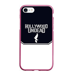 Чехол iPhone 7/8 матовый Hollywood Undead краска, цвет: 3D-малиновый