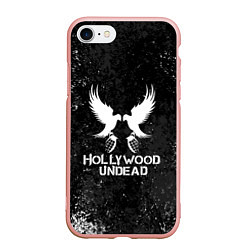 Чехол iPhone 7/8 матовый Hollywood Undead - Hu, цвет: 3D-светло-розовый