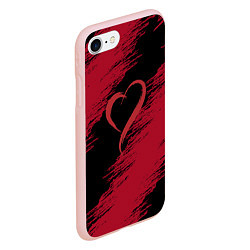 Чехол iPhone 7/8 матовый Нарисованное кистью сердце, цвет: 3D-светло-розовый — фото 2
