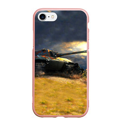 Чехол iPhone 7/8 матовый Танк Е100, цвет: 3D-светло-розовый