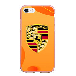 Чехол iPhone 7/8 матовый Porsche Абстракция, цвет: 3D-светло-розовый