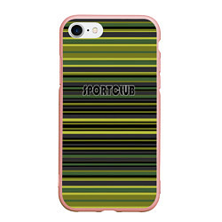 Чехол iPhone 7/8 матовый Спортклуб полосатый оливково-зеленый полосатый узо