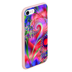 Чехол iPhone 7/8 матовый Фракталы нежных оттенков, цвет: 3D-светло-розовый — фото 2