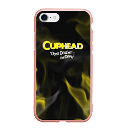 Чехол iPhone 7/8 матовый Cuphead жёлтый огонь