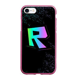 Чехол iPhone 7/8 матовый Roblox logo neon