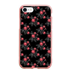 Чехол iPhone 7/8 матовый Акварельные розы на черном