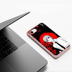 Чехол iPhone 7/8 матовый Человек-бензопила - манга - Макима, цвет: 3D-светло-розовый — фото 2