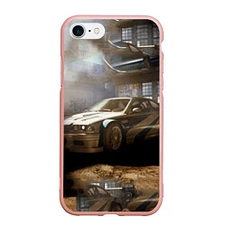 Чехол iPhone 7/8 матовый Nfs most wanted bmw, цвет: 3D-светло-розовый