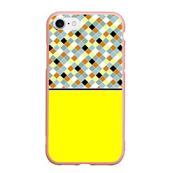 Чехол iPhone 7/8 матовый Желтый неоновый комбинированный узор