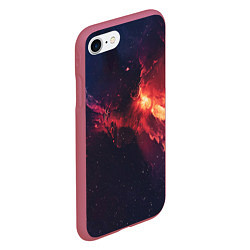 Чехол iPhone 7/8 матовый Красивая космическая туманность, цвет: 3D-малиновый — фото 2