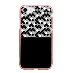 Чехол iPhone 7/8 матовый Черно-белый геометрический узор