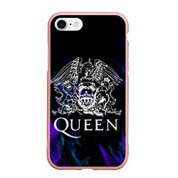 Чехол iPhone 7/8 матовый Queen пламя неон, цвет: 3D-светло-розовый