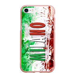 Чехол iPhone 7/8 матовый Флаг Италии - кляксы, цвет: 3D-светло-розовый