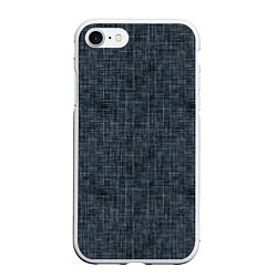 Чехол iPhone 7/8 матовый Черно-синий текстурированный в елочку, под джинсу